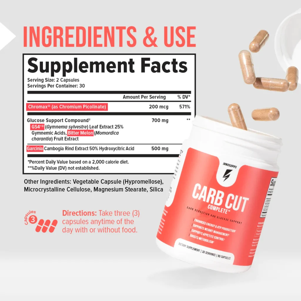 Inno Supps Carb Cut Complete supplement facts