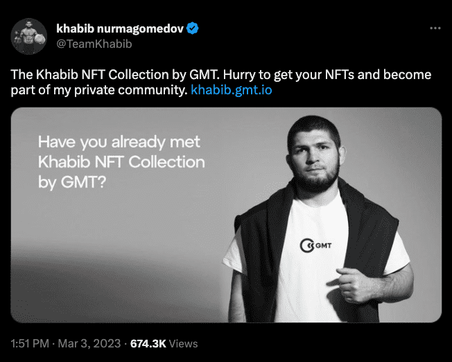 khabib's nft post