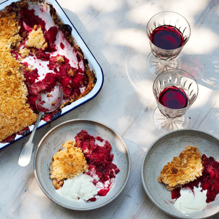 fieldgoods apple blackberry crumble