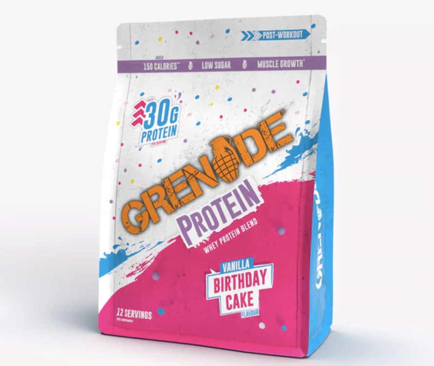 grenade protein birthday cake