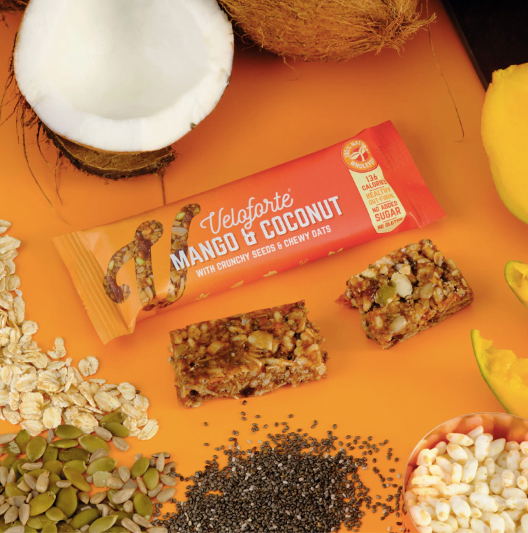 veloforte mango & coconut wellness snack bar