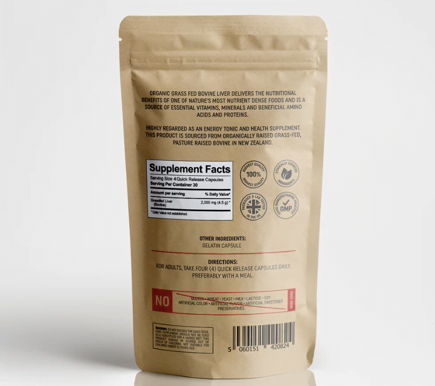 orgenism grass fed beef liver capsules