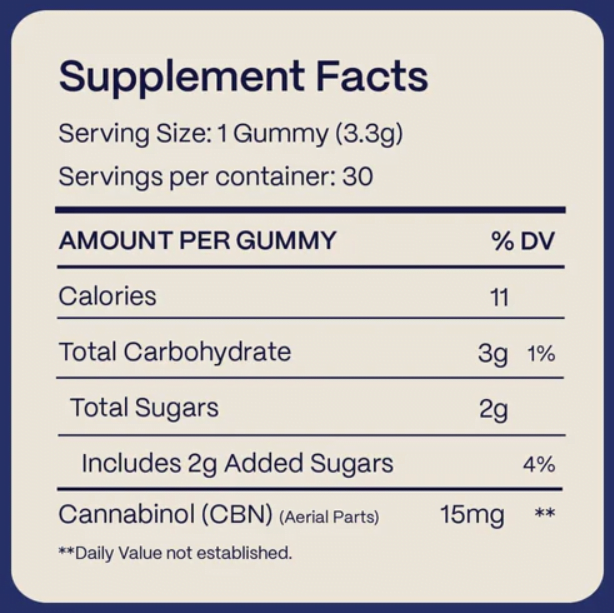 slumber cbn gummies content