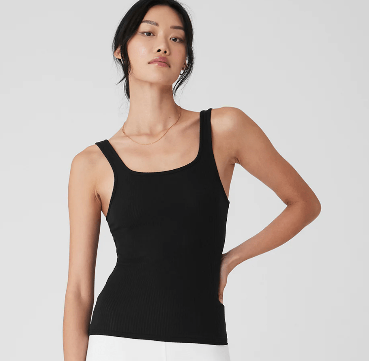 Alo Yoga Ribbed Sea Coast Scoop Neck Tank