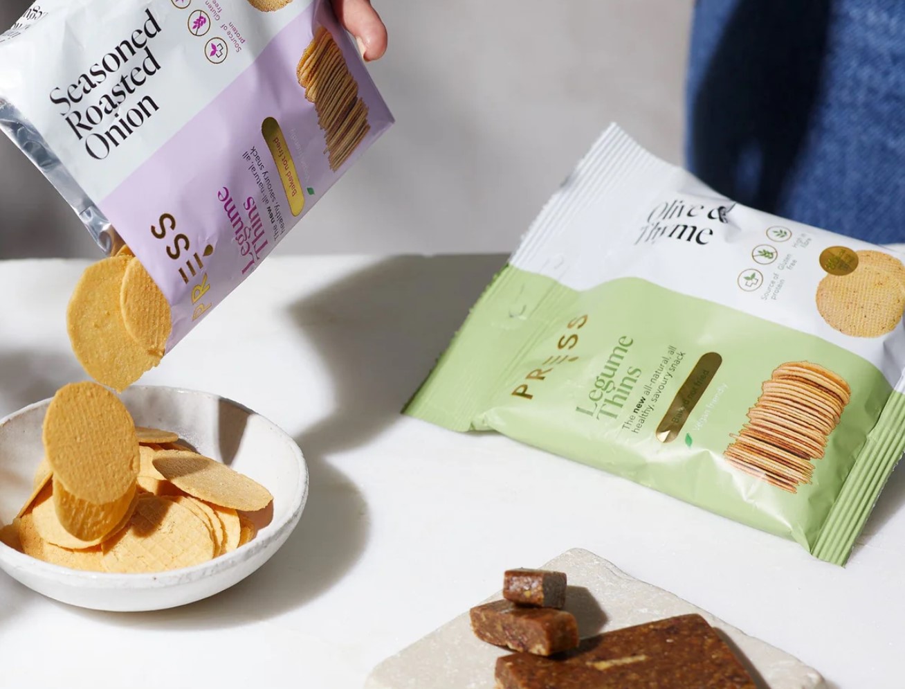PRESS Olive & Thyme Legume Thins