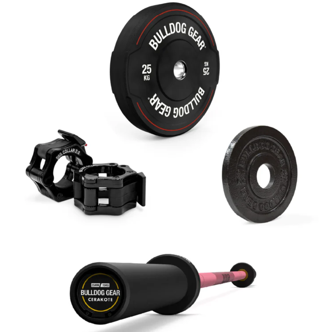 Bulldog Gear Women's 15kg Barbell and Bumper Plate Bundle