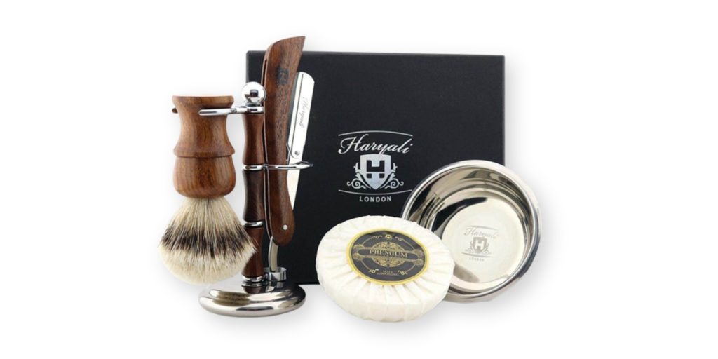 haryali wooden cut throat razor kit