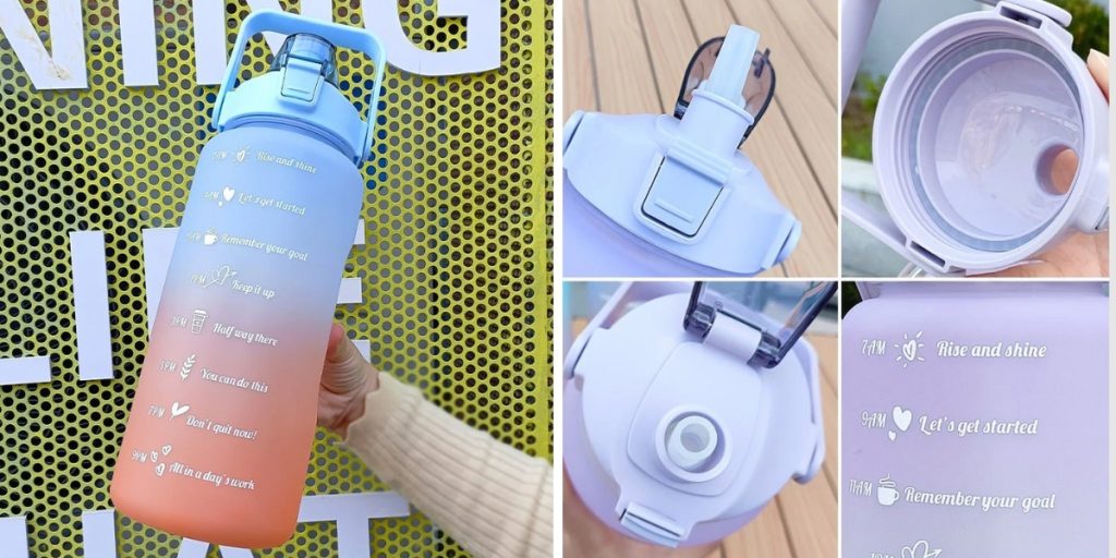 flamin fitness 2l motivational water bottle