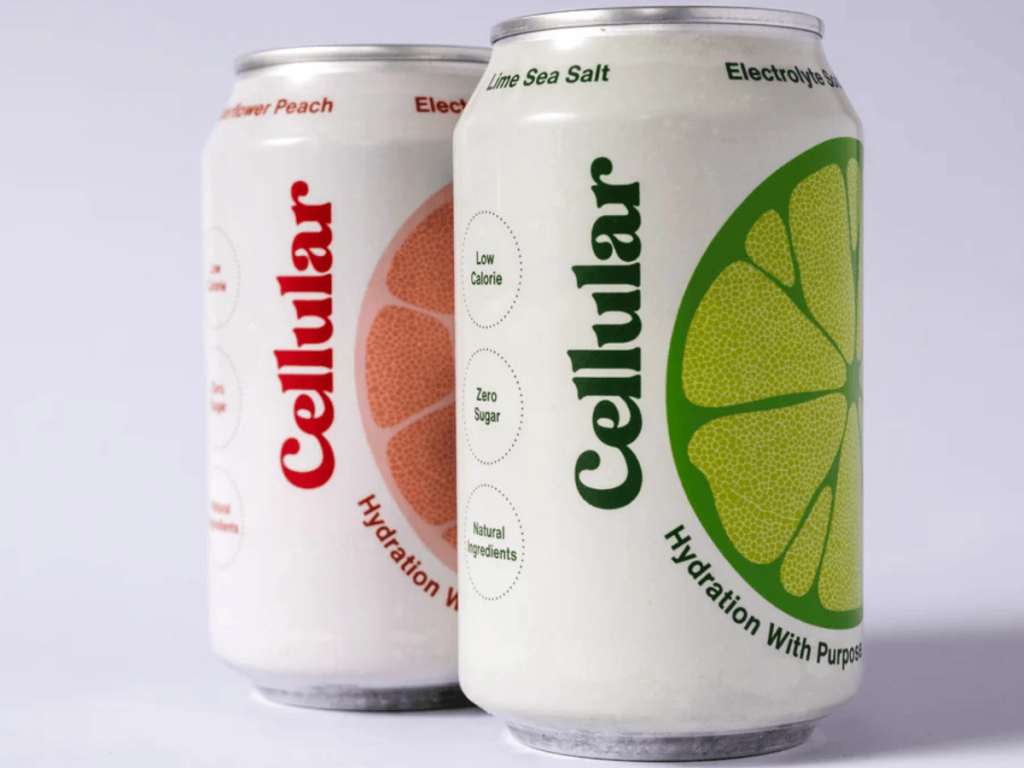 Cellular Soda cans in Lime Sea Salt and Elderflower Peach