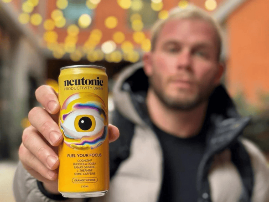 James Smith holding the Neutonic Productivity Drink