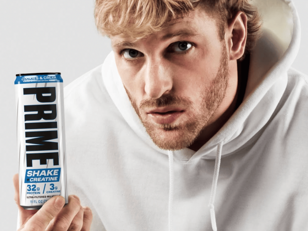 Logan Paul holding the new PRIME Protein Shake
