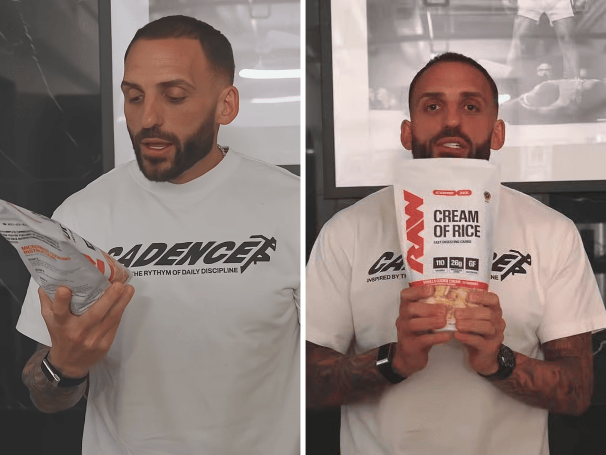 Dom Iacovone shows off new RAW Nutrition Cream of Rice